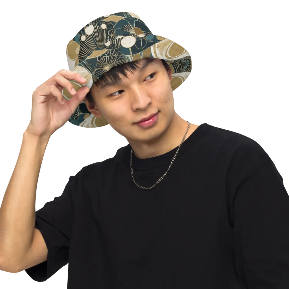 Gilded Night Garden on Reversible Bucket Hat — Front Inside