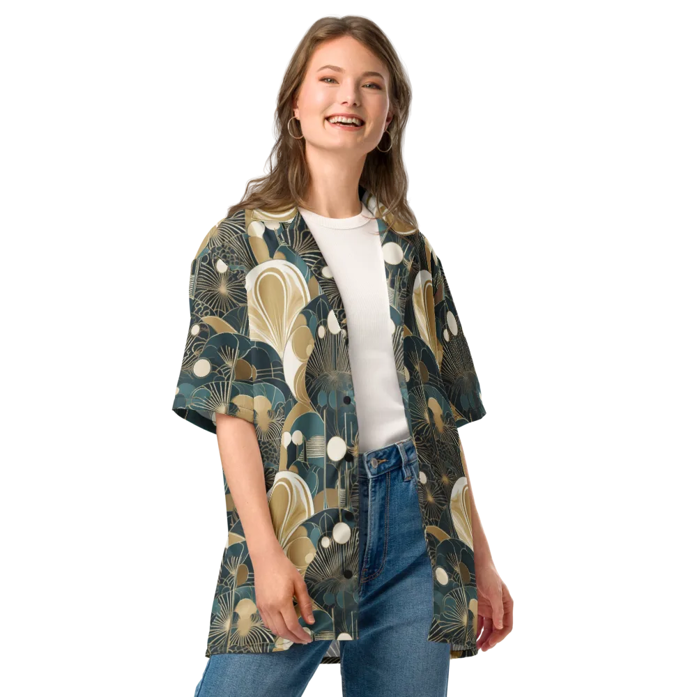 Gilded Night Garden on Button Shirt — Front