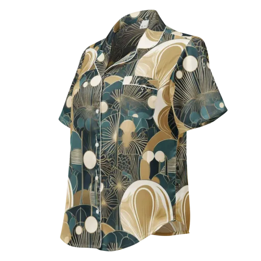 Gilded Night Garden on a Women's Short Sleeve Pajama Top