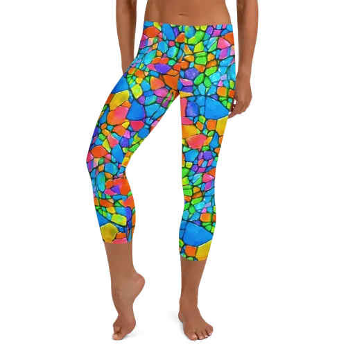 Prismatic Mosaic on a Capri Leggings
