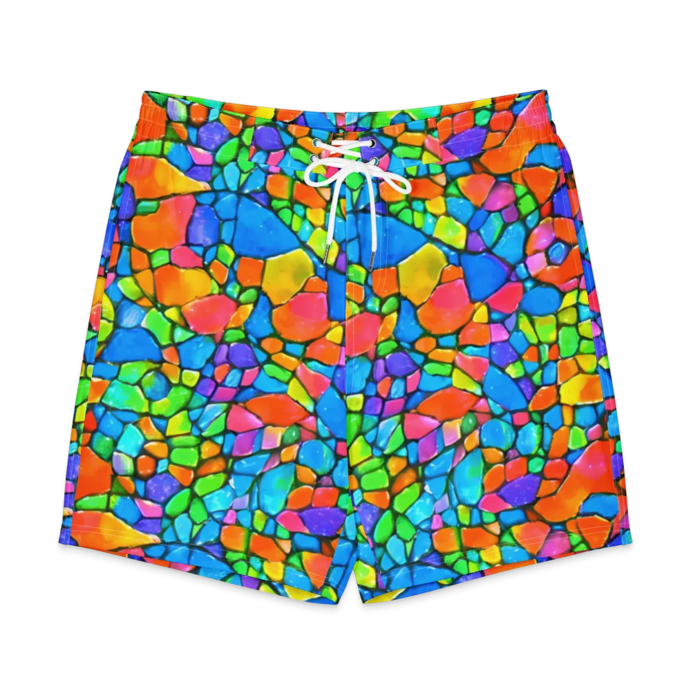 Prismatic Mosaic on Men's Board Shorts — Front
