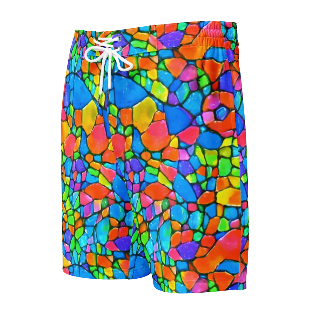 Prismatic Mosaic on Men's Board Shorts — Front