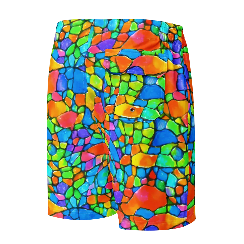 Prismatic Mosaic on Men's Board Shorts — Back