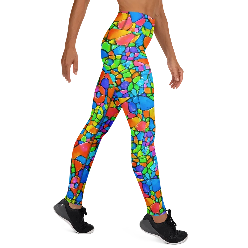 Prismatic Mosaic on Yoga Leggings — Right