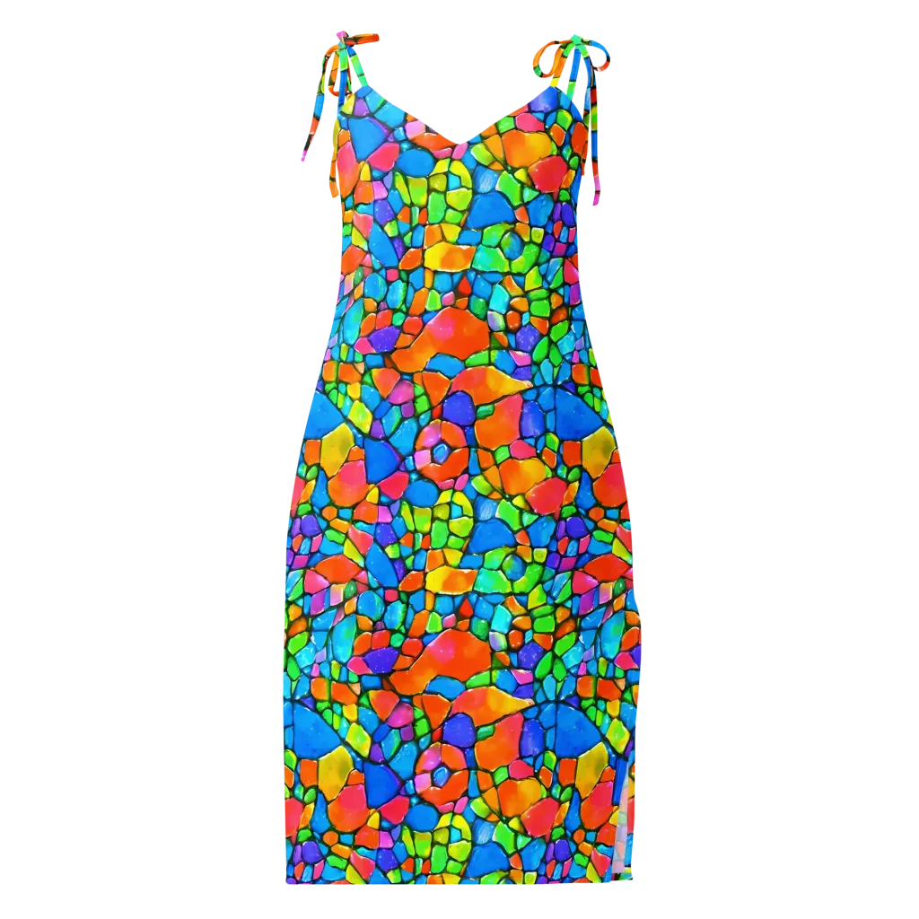 Prismatic Mosaic on Slip Dress — Front