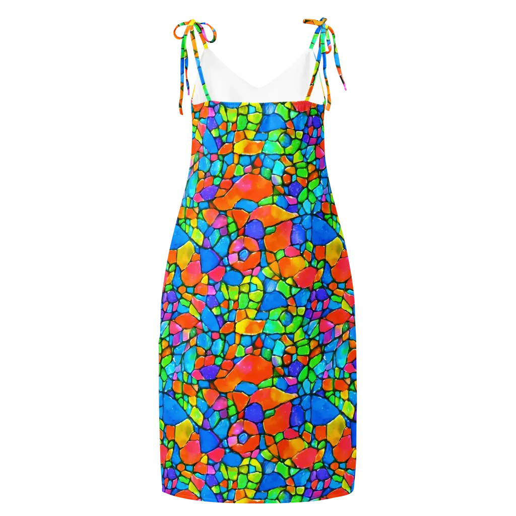 Prismatic Mosaic on Slip Dress — Back