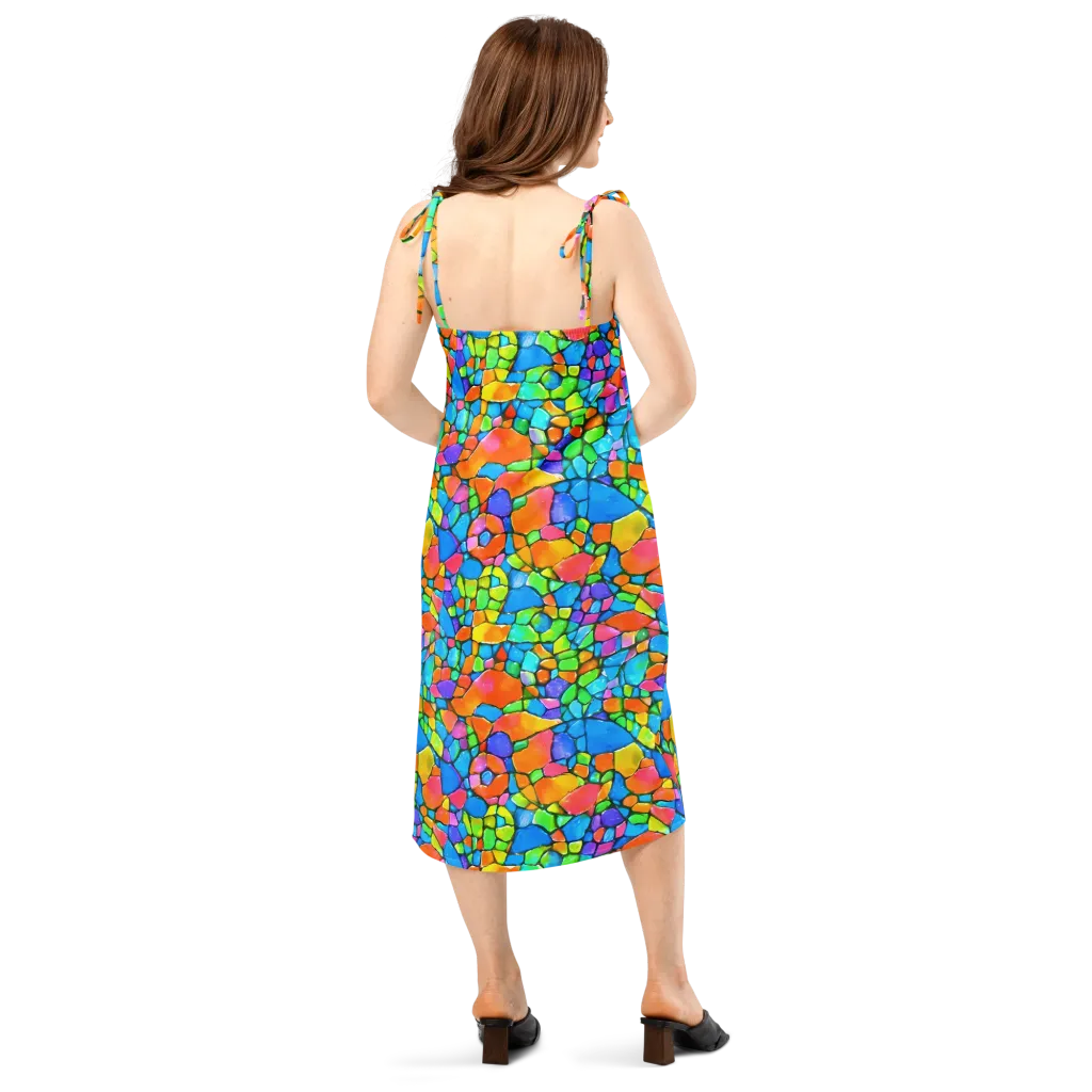 Prismatic Mosaic on Slip Dress — Back