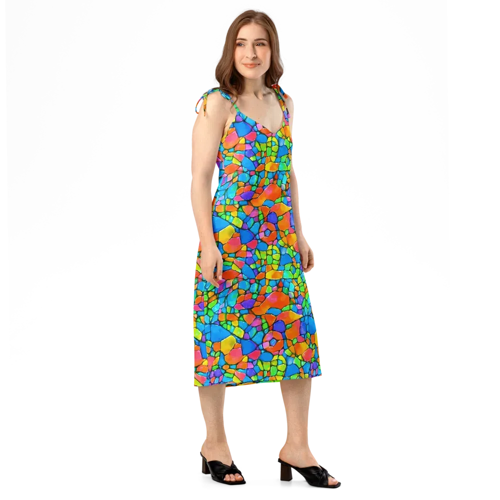 Prismatic Mosaic on Slip Dress — Right Front
