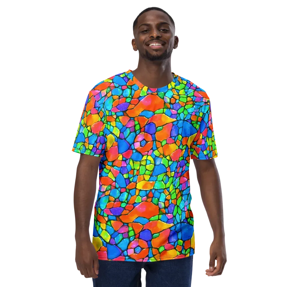 Prismatic Mosaic on Men's Crew Neck T-Shirt — Front