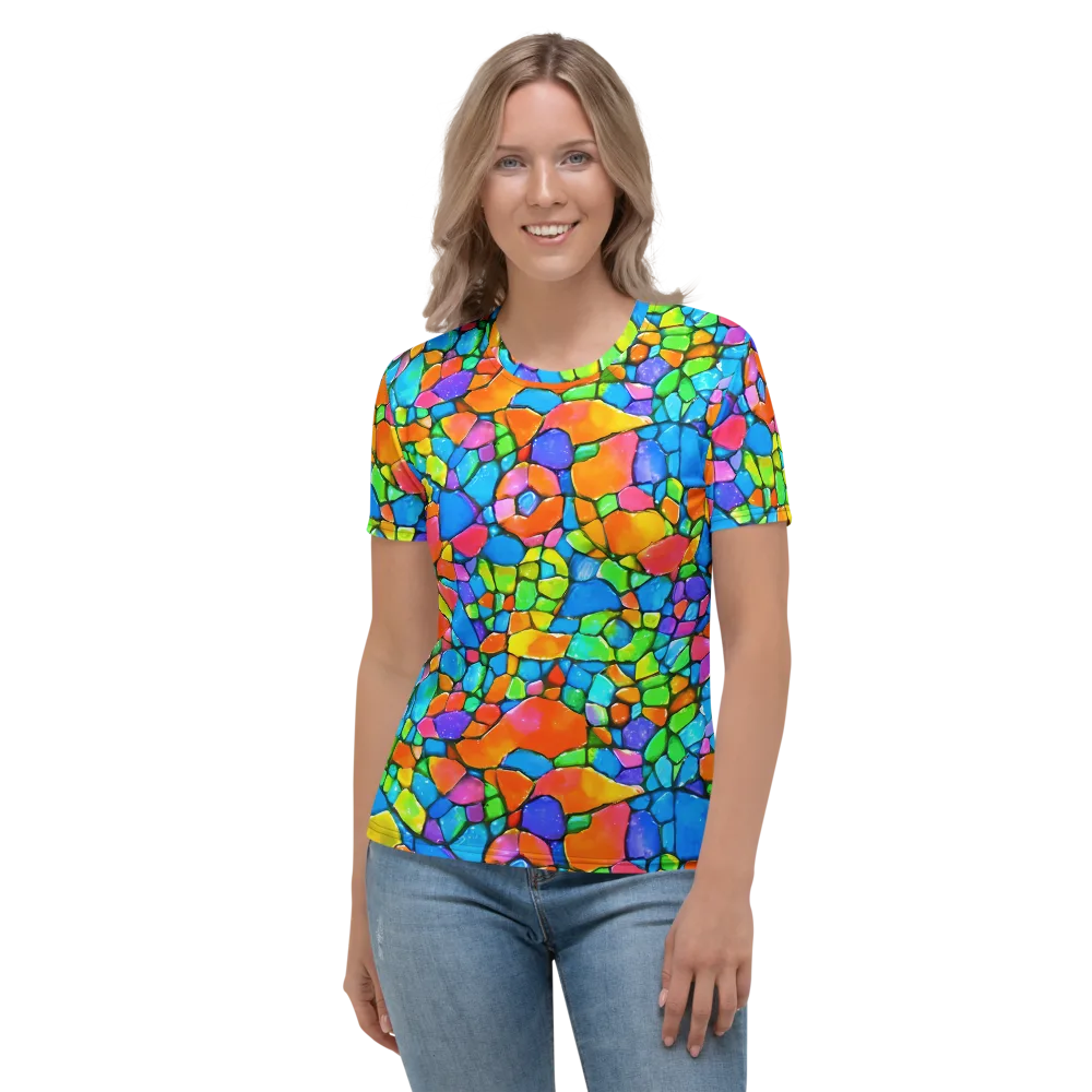 Prismatic Mosaic on Women's Crew Neck T-Shirt — Front