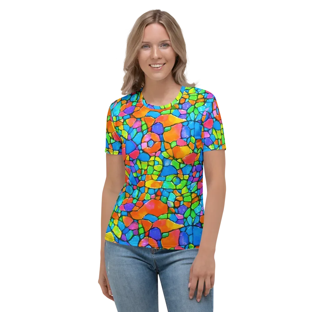 Prismatic Mosaic on Women's Crew Neck T-Shirt — Front