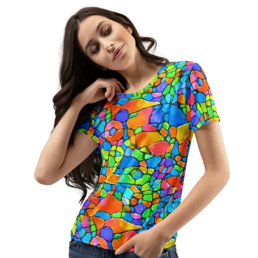 Prismatic Mosaic on a Women's Crew Neck T-Shirt