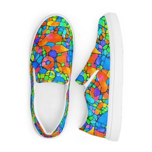Prismatic Mosaic on a Men's Slip-On Canvas Shoes