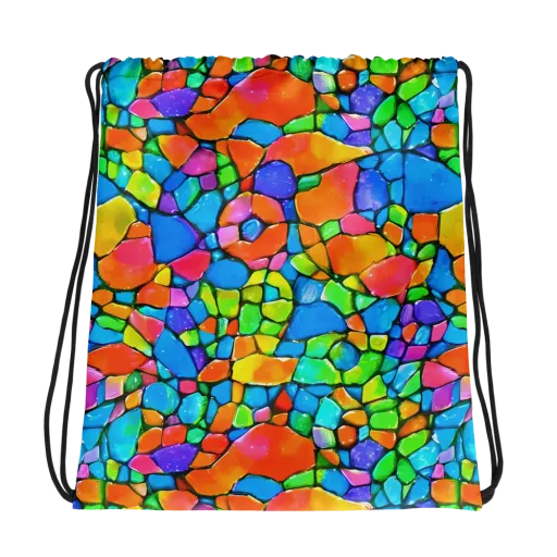 Prismatic Mosaic on a Drawstring Bag