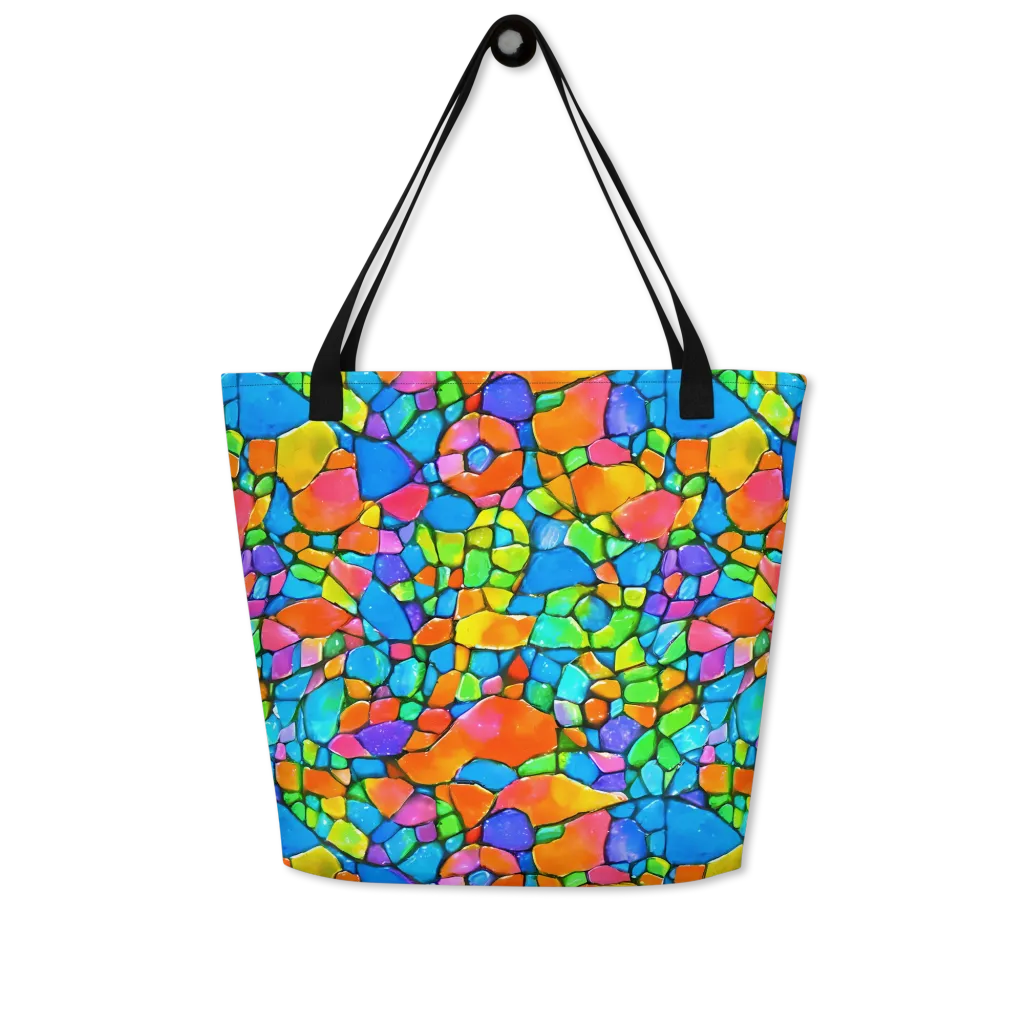 Prismatic Mosaic on Large Tote Bag W/ Pocket — Front