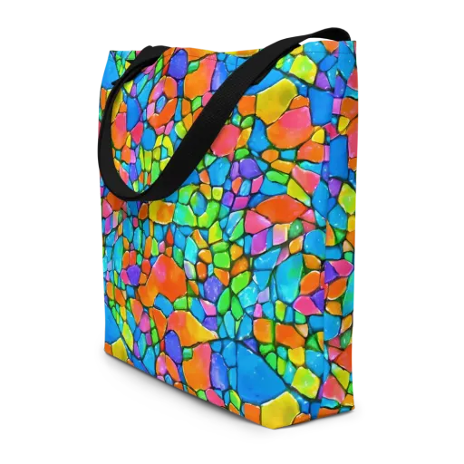 Prismatic Mosaic on a Large Tote Bag W/ Pocket