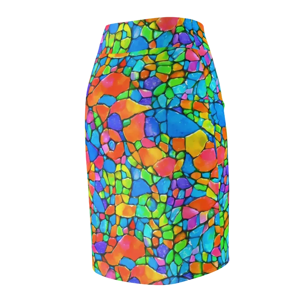Prismatic Mosaic on Pencil Skirt — Back Side