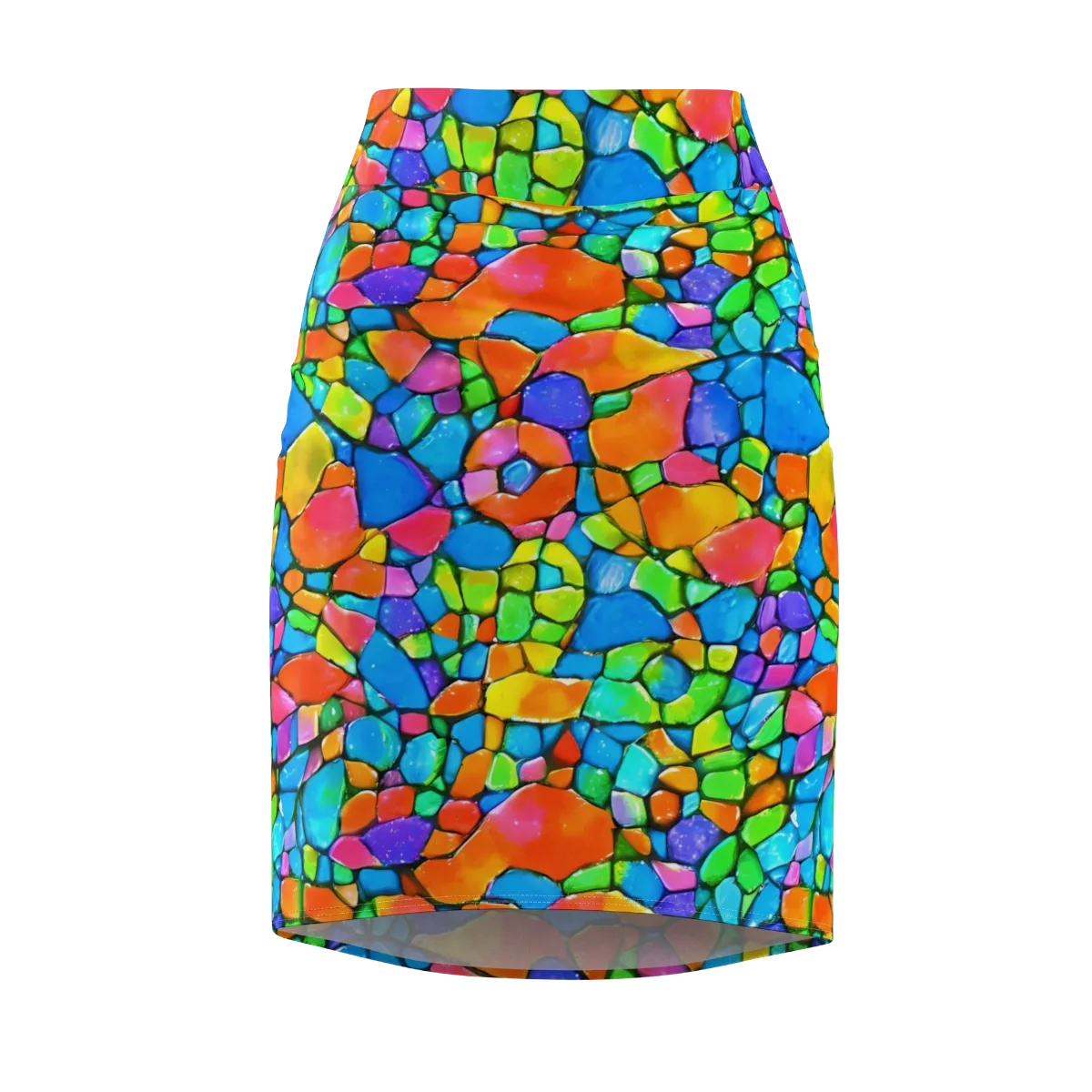 Prismatic Mosaic on Pencil Skirt — Front