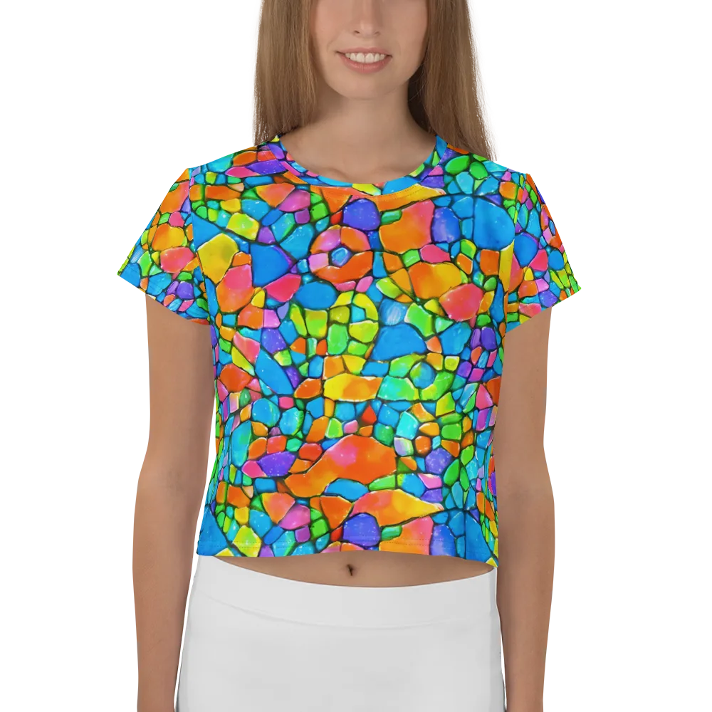 Prismatic Mosaic on Crop Tee — Front