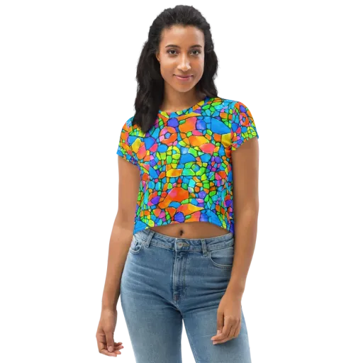 Prismatic Mosaic on a Crop Tee