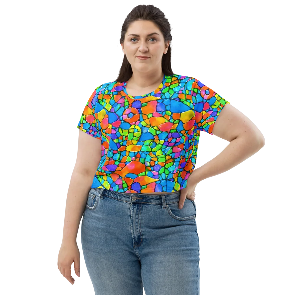 Prismatic Mosaic on Crop Tee — Front