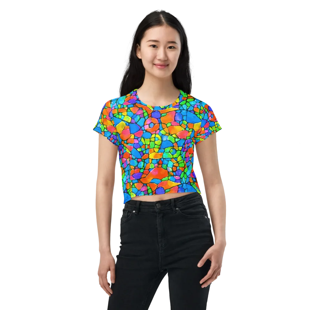 Prismatic Mosaic on Crop Tee — Front