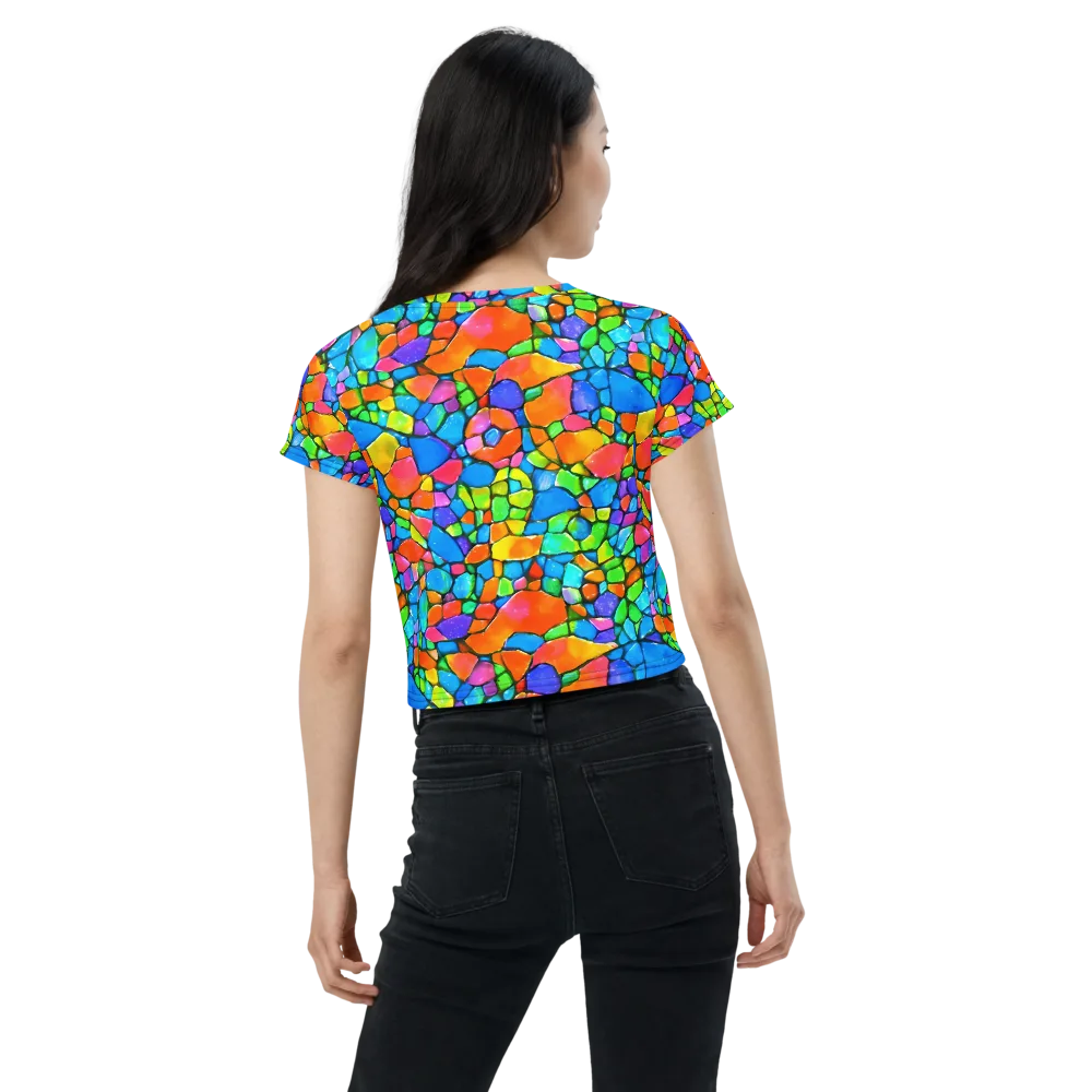 Prismatic Mosaic on Crop Tee — Back