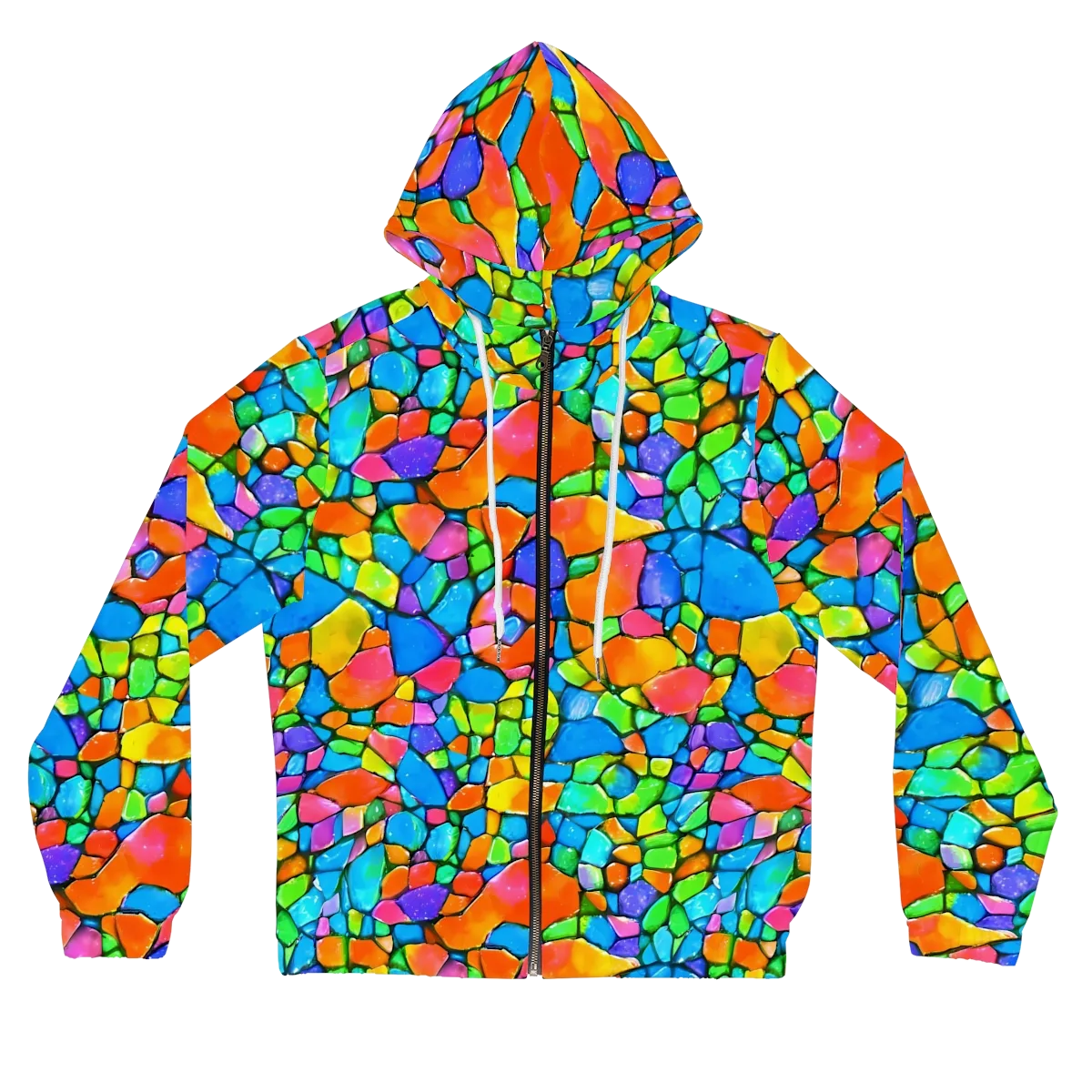 Prismatic Mosaic on Women's Full-Zip Hoodie — Front
