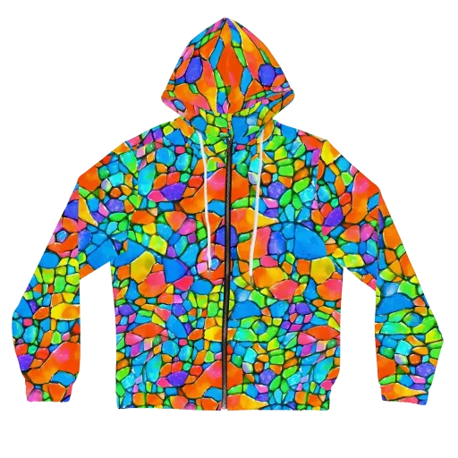 Prismatic Mosaic on a Women's Full-Zip Hoodie