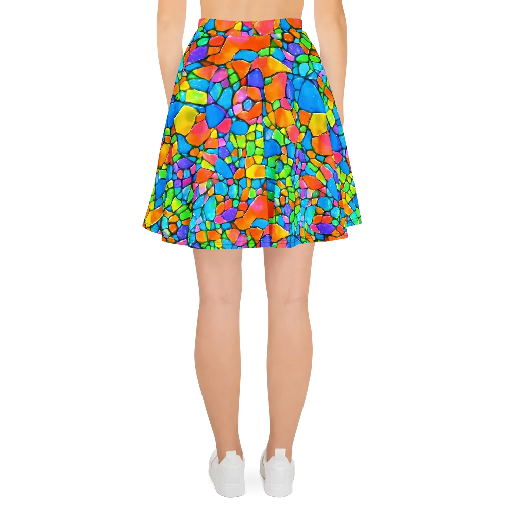 Prismatic Mosaic on Skater Skirt — Back