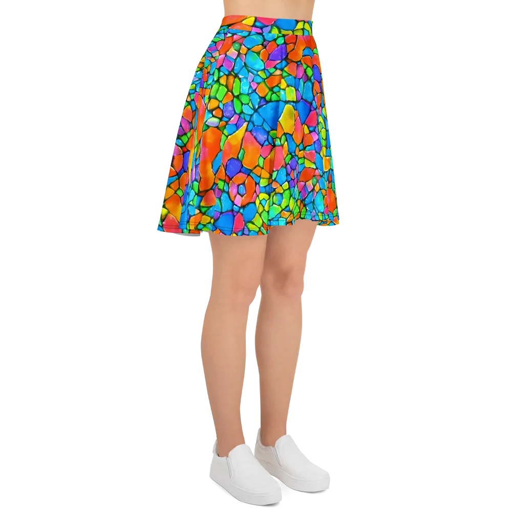Prismatic Mosaic on Skater Skirt — Right