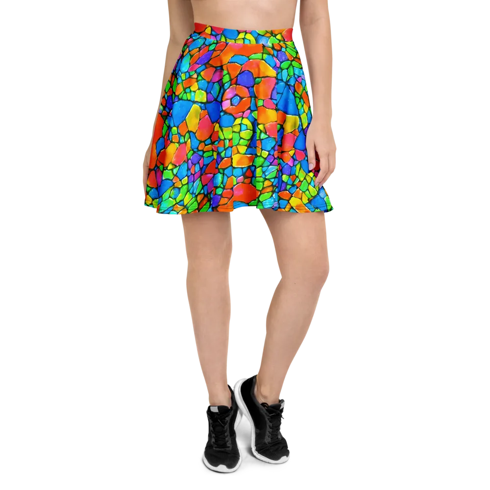 Prismatic Mosaic on Skater Skirt — Front