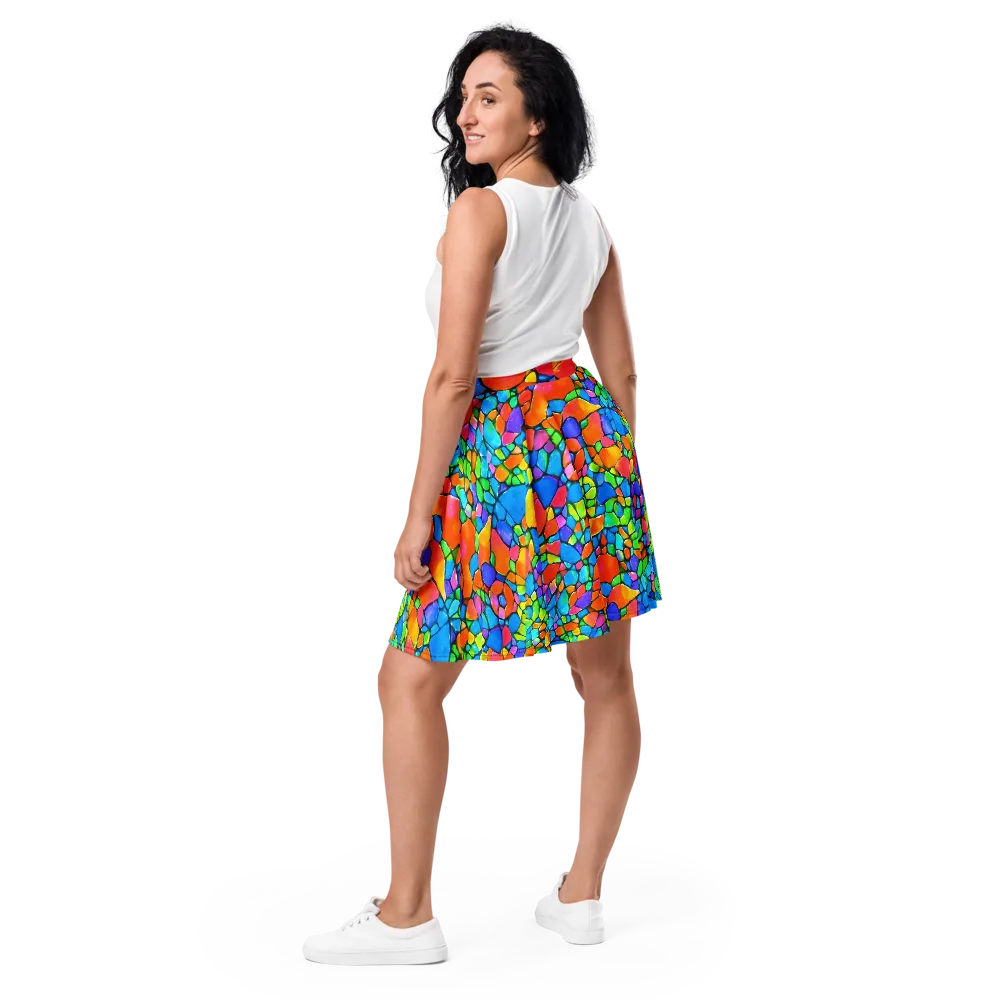 Prismatic Mosaic on Skater Skirt — Back