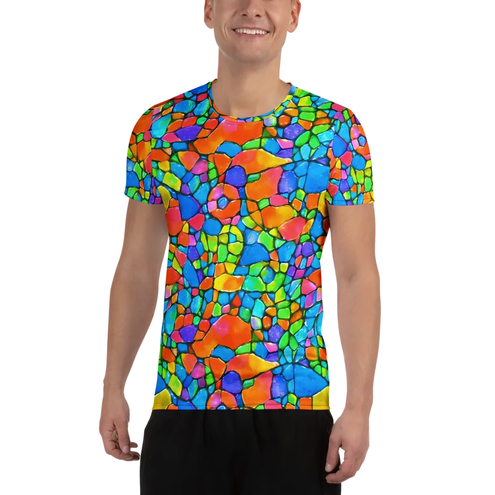 Prismatic Mosaic on Men's Athletic T-Shirt — Front