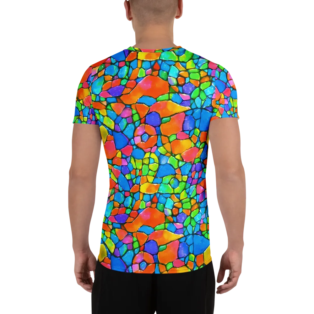 Prismatic Mosaic on Men's Athletic T-Shirt — Back