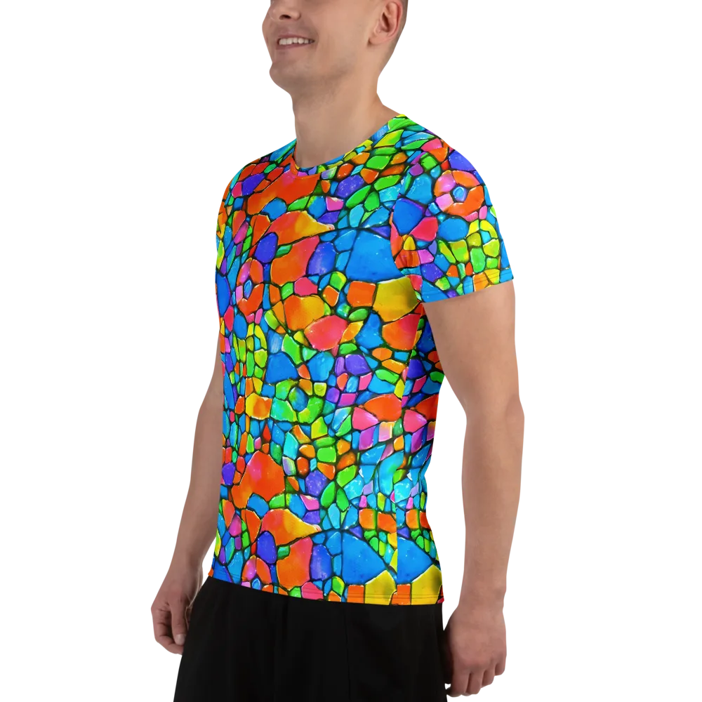 Prismatic Mosaic on Men's Athletic T-Shirt — Left