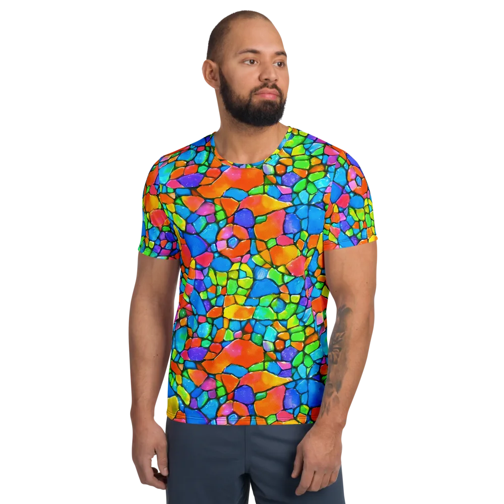 Prismatic Mosaic on Men's Athletic T-Shirt — Front