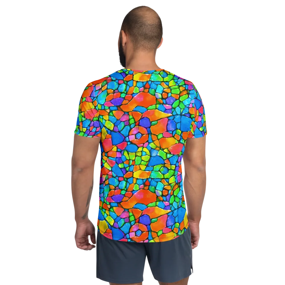 Prismatic Mosaic on Men's Athletic T-Shirt — Back