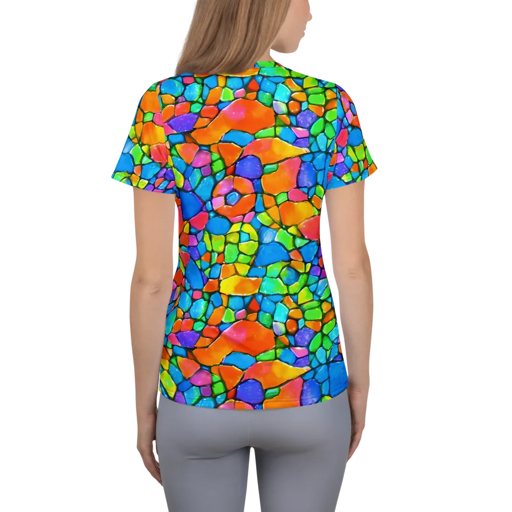 Prismatic Mosaic on Women's Athletic T-Shirt — Back