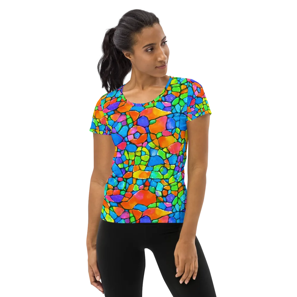 Prismatic Mosaic on Women's Athletic T-Shirt — Front