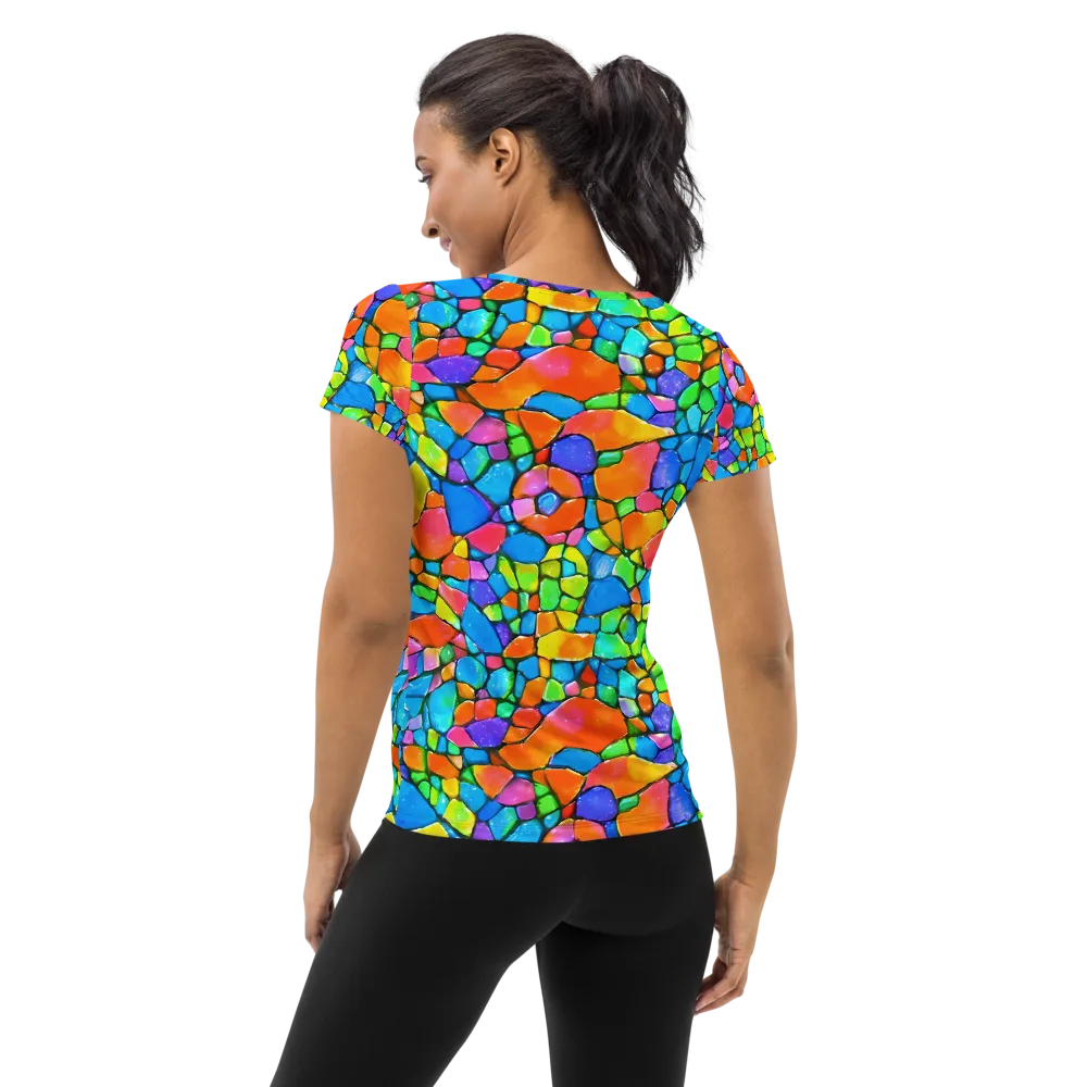 Prismatic Mosaic on Women's Athletic T-Shirt — Back