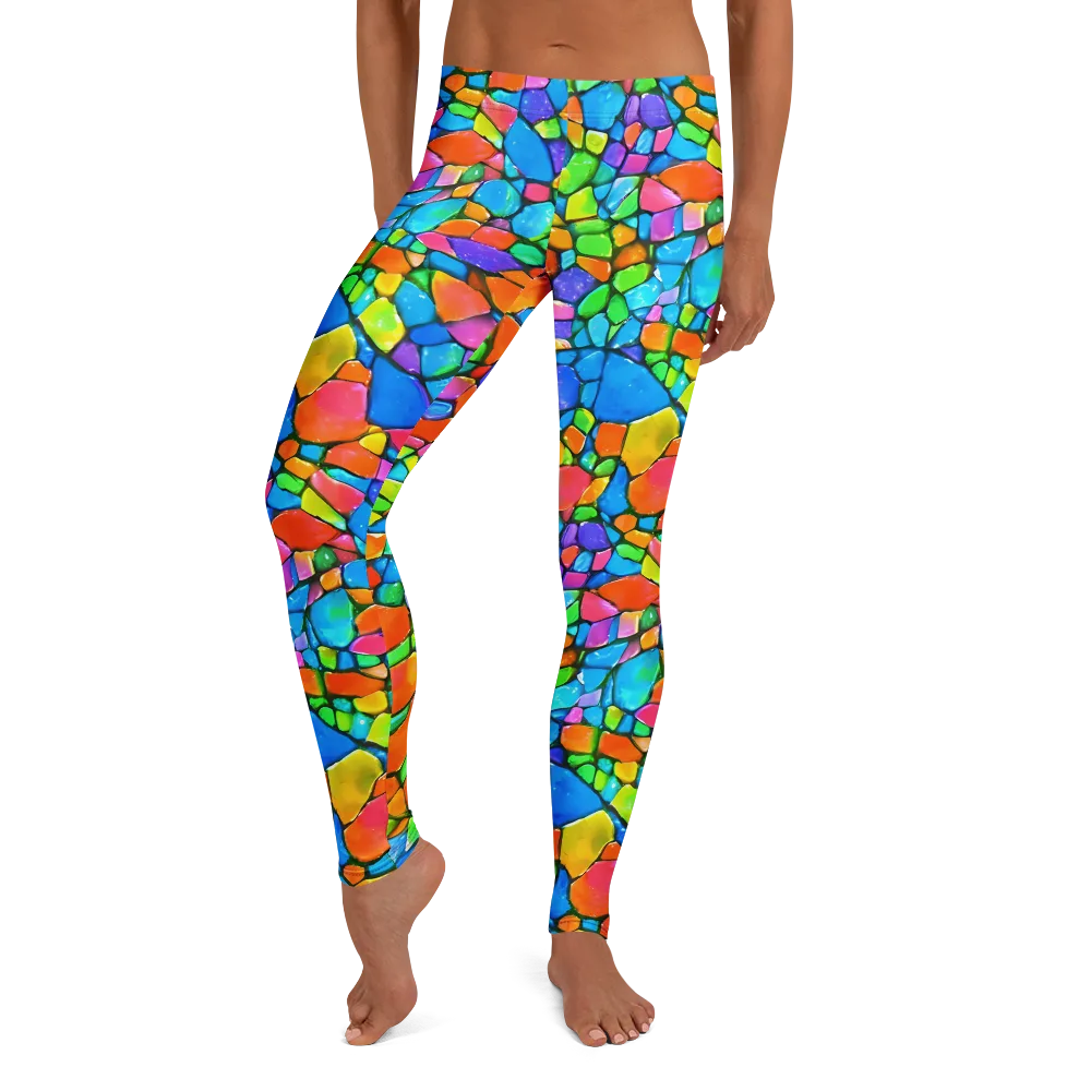 Prismatic Mosaic on Leggings — Front