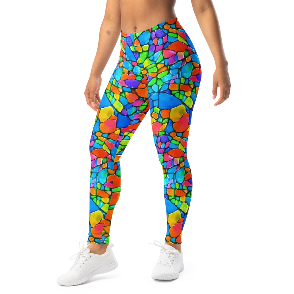 Prismatic Mosaic on Leggings — Left Front