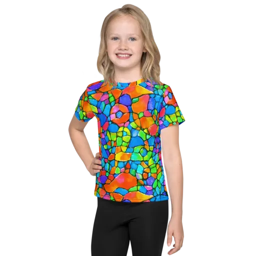 Prismatic Mosaic on a Kids Crew Neck T-Shirt