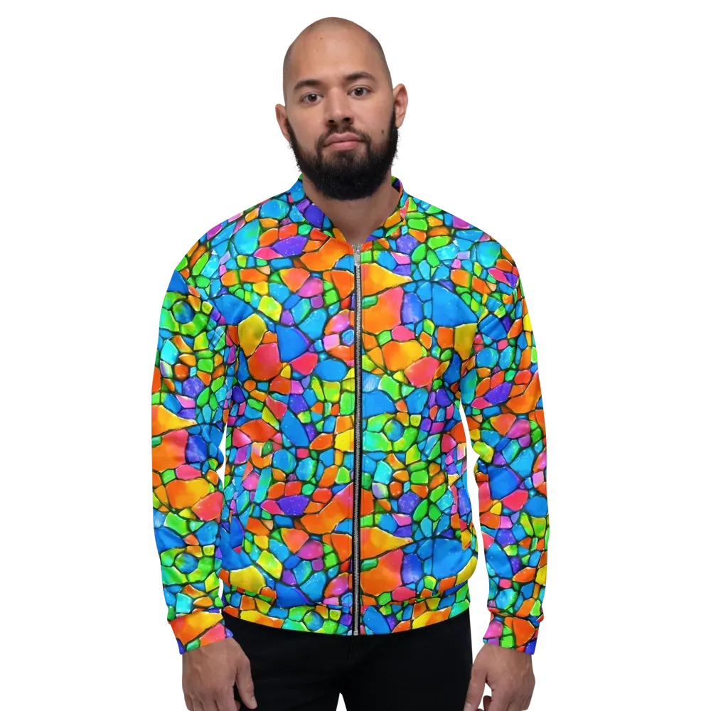 Prismatic Mosaic on Bomber Jacket — Front