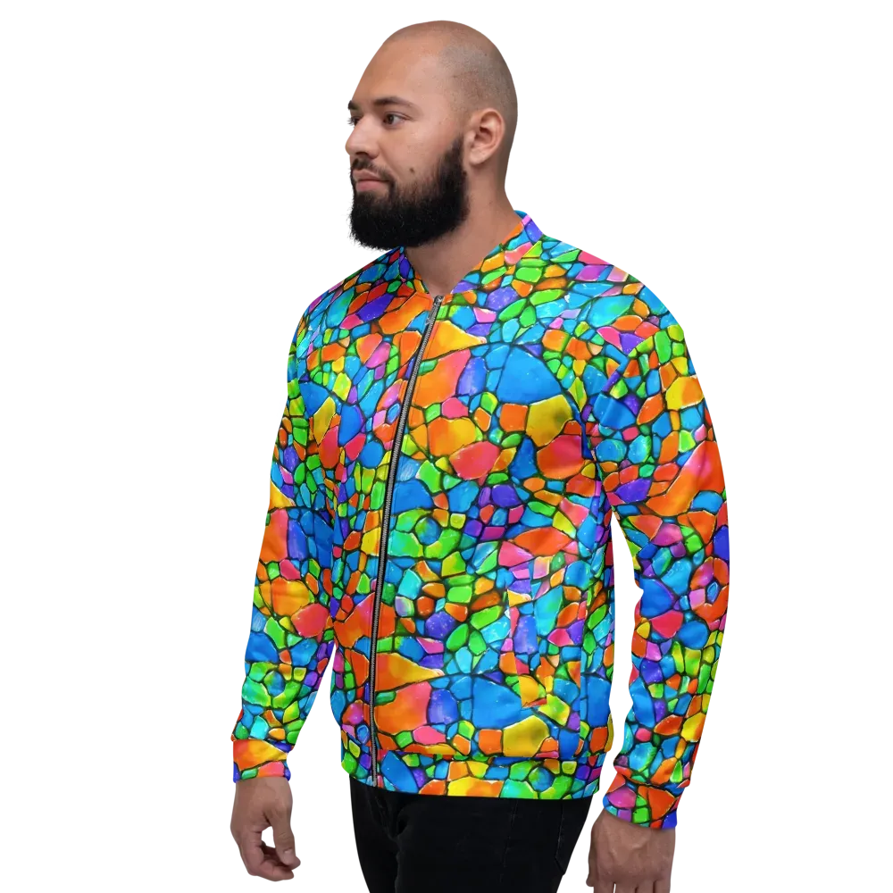 Prismatic Mosaic on Bomber Jacket — Left