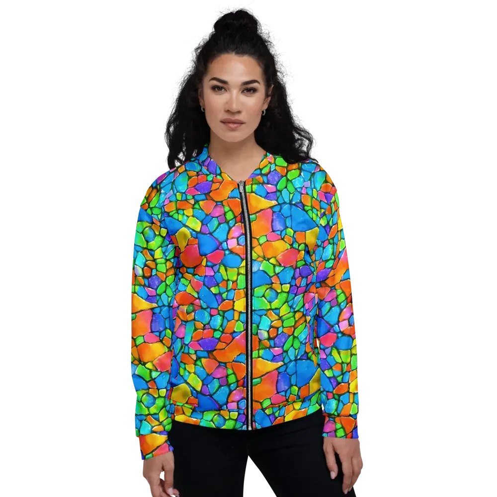 Prismatic Mosaic on Bomber Jacket — Front