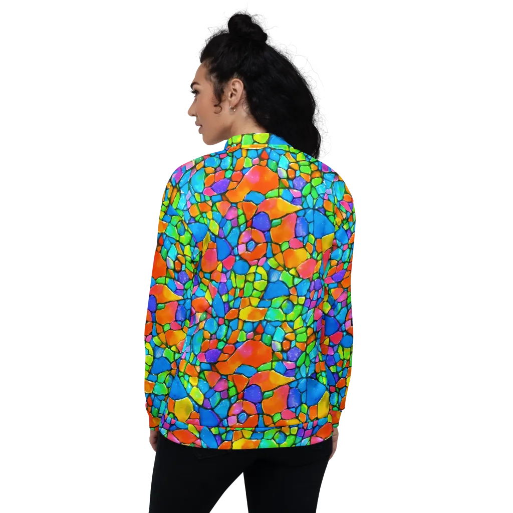 Prismatic Mosaic on Bomber Jacket — Back