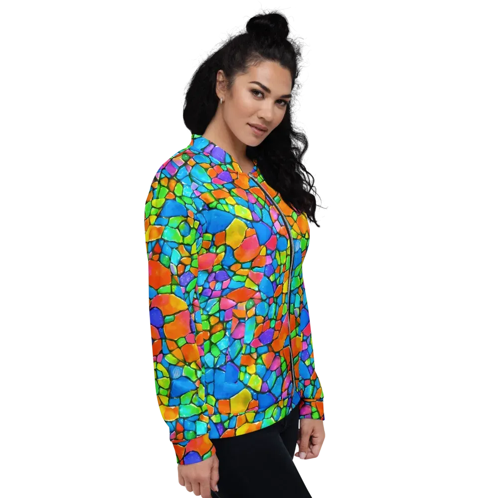Prismatic Mosaic on Bomber Jacket — Right