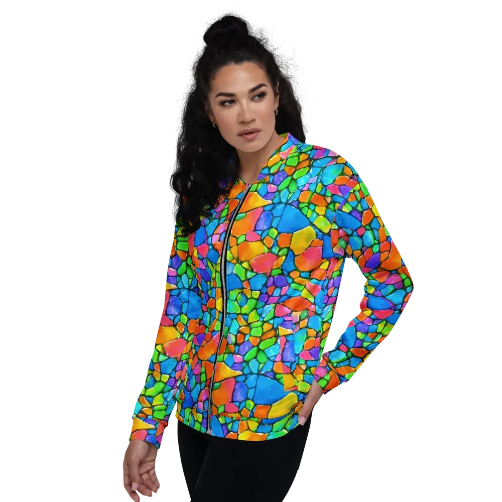 Prismatic Mosaic on Bomber Jacket — Left